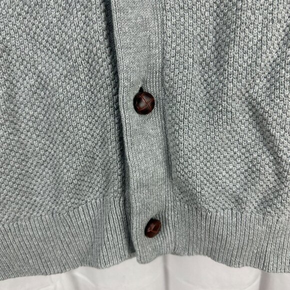 Chaps Womens Gray 100% Cotton Cardigan Sweater XL Button-Up Shawl Collar - Picture 2 of 9